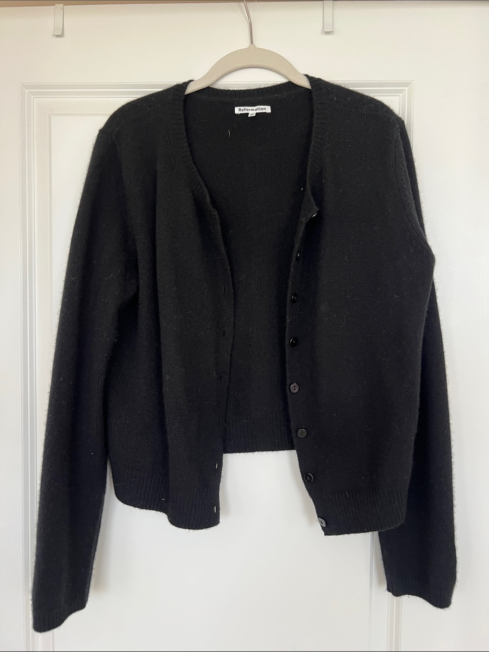 Reformation Black Clara Cashmere Cardigan